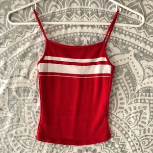 garage red and white striped tank